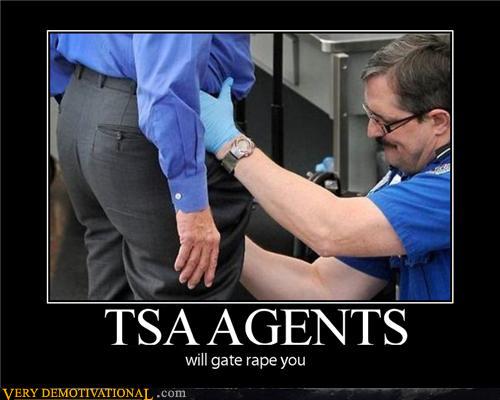 TSA touching someone's genitals.